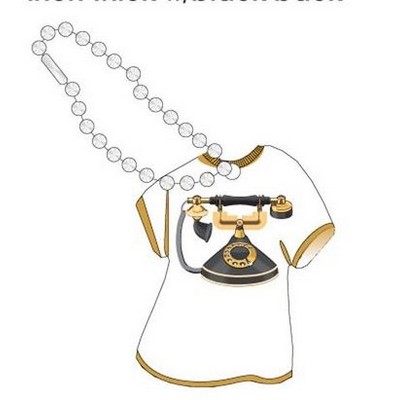 Old Fashion Telephone T Shirt Key Chain w/ Black Back (4 Square Inch)