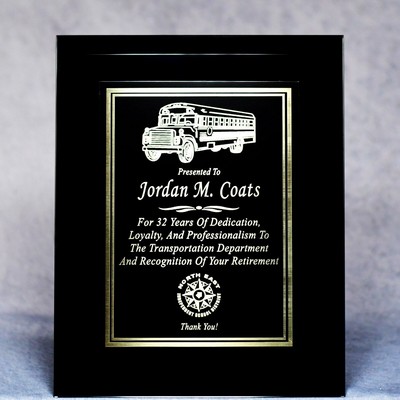 Black Glass Plaque (9"x12")