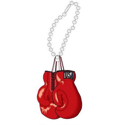 Boxing Glove Promotional Key Chain w/ Black Back (8 Square Inch)