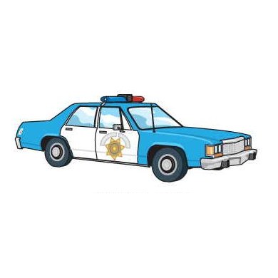 Police Car Executive Magnet w/ Full Magnetic Back (2 Square Inch)