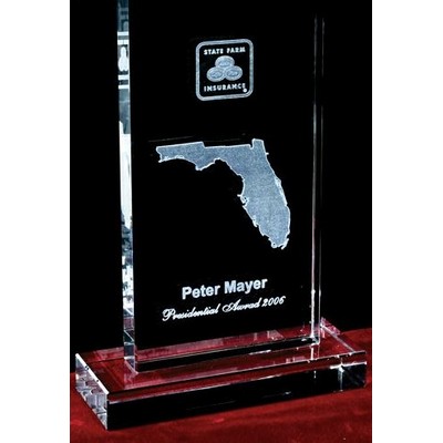 Custom Crystal Image in Frame Plaque w/3D Logo/Text (6")