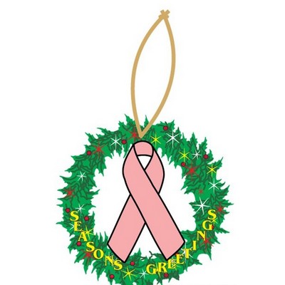 Awareness Ribbon Executive Wreath Ornament w/ Mirrored Back (10 Square Inch)