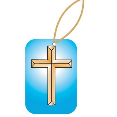 Gold Cross Promotional Ornament w/ Black Back (2 Square Inch)