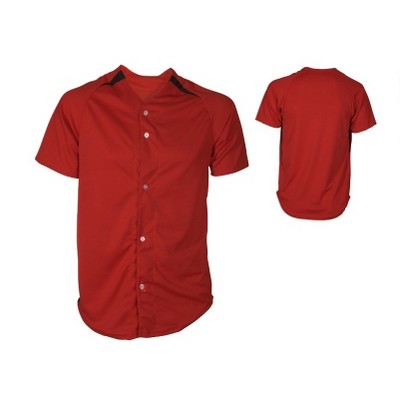 Youth Pro-Weight Pro-Style Full Button Baseball Jersey Shirt w/ Contrast Front Insert