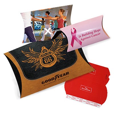 Four Color Custom Lip-N-Tape Pillow Box (8"x5 1/4"x1 3/5")