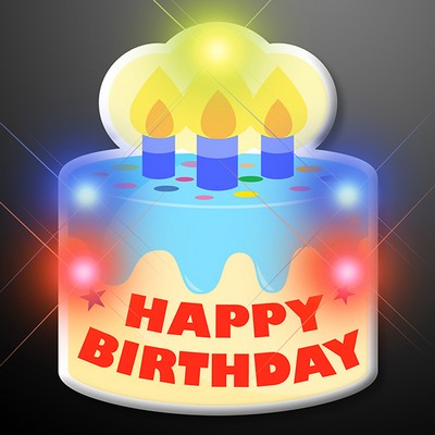 Happy Birthday Cake LED Pin Blinkies - BLANK