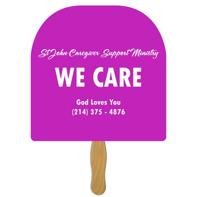 Round Top Fast Hand Fan (1 Side) 1 Day