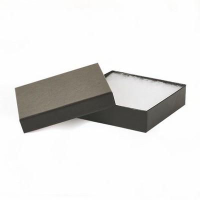 Black Embossed Jewelry Box (3 1/2" x 3 1/2" x 7/8")