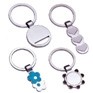 Stock Key Chain - Round Fob w/Cut Out 1/2 Circle