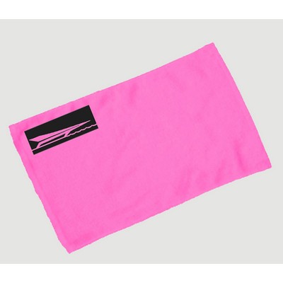 Velour Deluxe Golf Towel Hemmed 16" X 25"- Hot Pink (Imprinted)