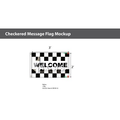 Welcome Checkered Flags 2x3 foot