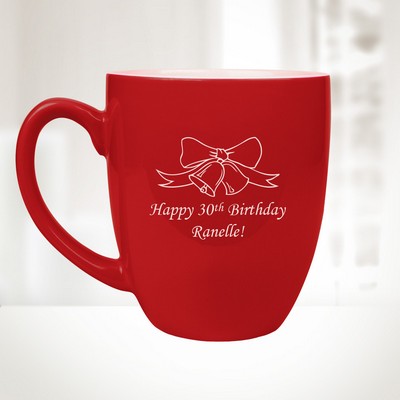16 Oz Red Ceramic Bistro Mug
