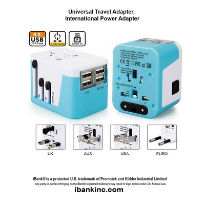 iBank ® World Travel Adapter for 150 countries
