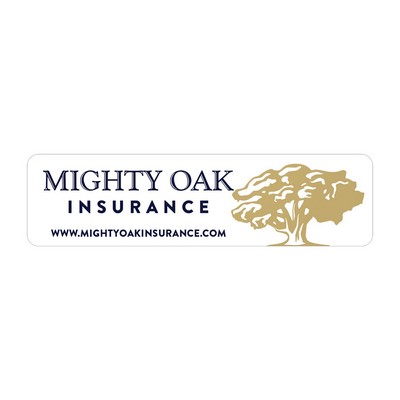 Rectangle Sticker | Round Corners | 1" x 3 3/4"| White Static | Static Back | Screen