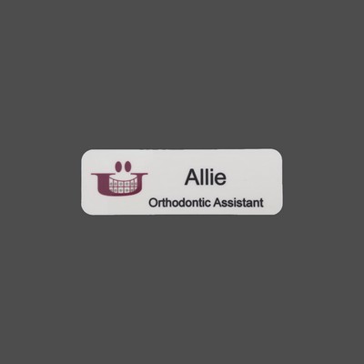 4-Color Process White Name badge (1"x3")