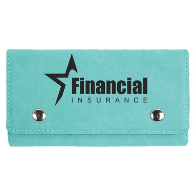 Teal Leatherette Card & Dice Set
