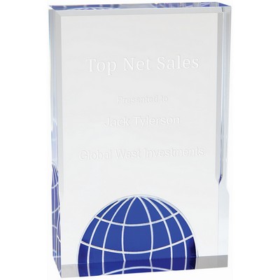 5" x 7" Blue Globe Acrylic Award