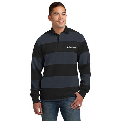 Sport-Tek® Classic Long Sleeve Rugby Embroidered Polo