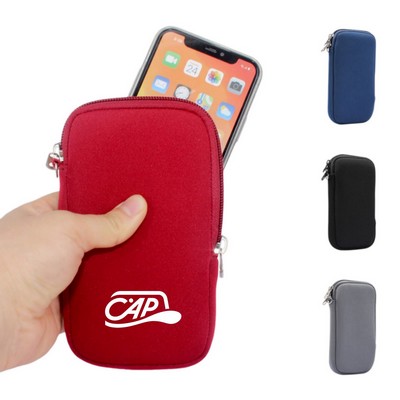 Neoprene Cell Phone Pouch with Lanyard Strap