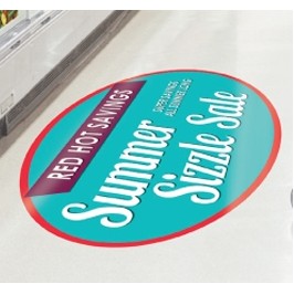Full Color Repositionable Oval Floor Decal (12"x18")