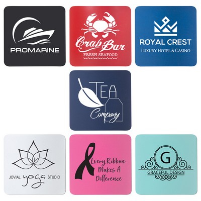 3 3/4" Square Silicone Coaster Laser Engraved