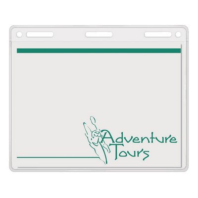 Printed Top Loading I.D. Card Holder w/ Hi Back Slot (4" x 3")