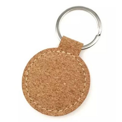 Round Cork Keychain