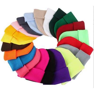 Sustainable Knit Hat With Cuff Winter Beanies