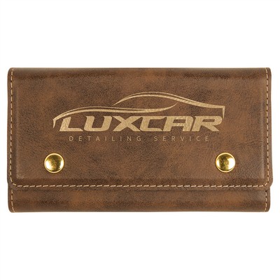 Rustic/Gold Leatherette Card & Dice Set