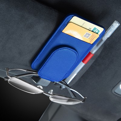 Magnetic Clip Sunglasses Holder for Car Visor, With Credit Card Holder and Pen holder