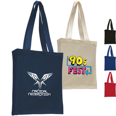 12 oz. Cotton Canvas Book Tote Bag with Gusset USA Decorated (10" x 12")