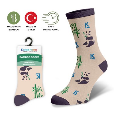 Bamboo Crew Dress Socks Adult Made in Turkey