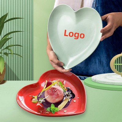 Heart Shaped Ceramic Appetizer & Dessert Plate (7 Inch)