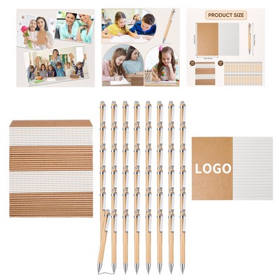 24 Sheets 48 Pages 3.5 x 5.5" Mini Notebook and Retractable Ballpoint Pen Set