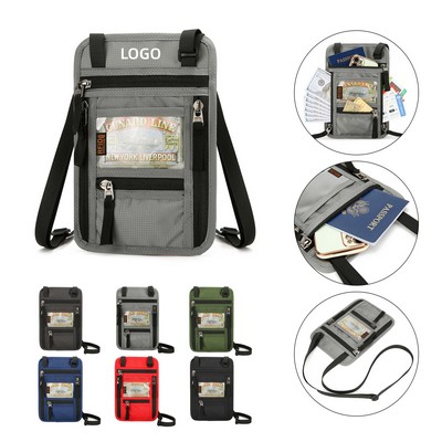 Travel Neck Wallet Passport Holder w/RFID Blocking