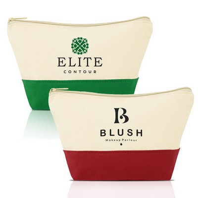 Two Tone Canvas Makeup Bag