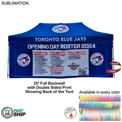 72 Hr Fast Ship - Full 20' Back Wall for 10'x20' Tent Kit, Sublimated, Double Sided Print