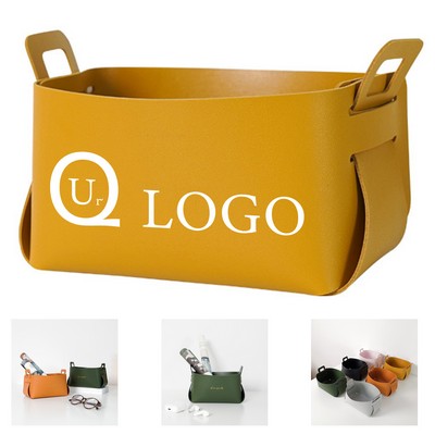 Leather Storage Box Basket