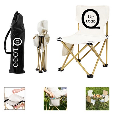 600D Oxford Fabric Folding Chair w/ Side Pocket