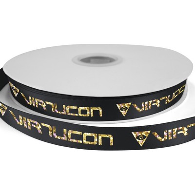 5/8" Bridal Satin Ribbon - 50yd Roll - Foil Print
