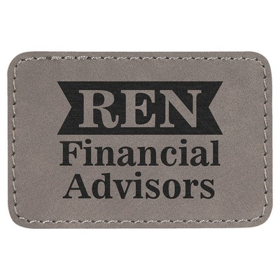 Rectangle Leatherette Patch with Adhesive