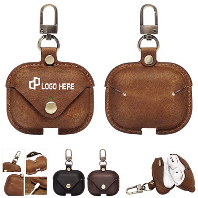 Real Leather Airpods Case W/ Keychain