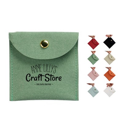 Velvet Jewelry Travel Pouch with Snap Button