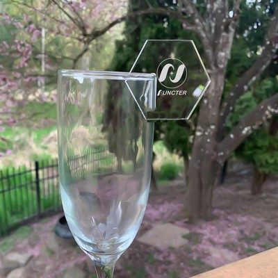 Hexagonal Shape Acrylic Drink Marker Wine Glass Recognizer