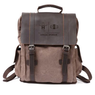 Baldomera canvas leather backpack