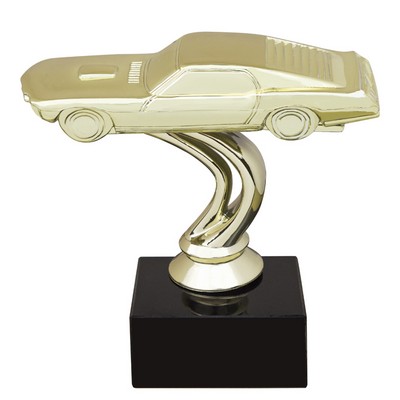 3 1/2" Camero Gold Figure on Black Marble Base