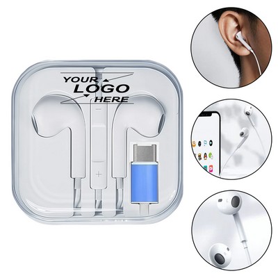 4th Gen Wired Earbuds with Flat Head Type-C Digital In-Ear Earphones