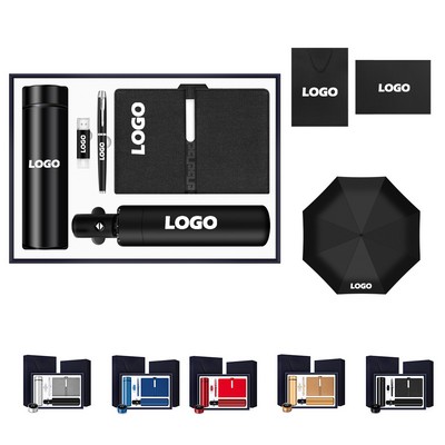 Notebook Thermos Cup USB Flash Drive Umbrella Pen Five Piece Set