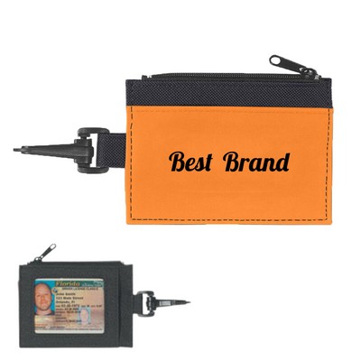 Polyester Mini Card & Coin Purse with Hook