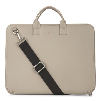 Bugatti Pure Collection Writing Case w/Setachable S/Strap Vegan Leather - Cream